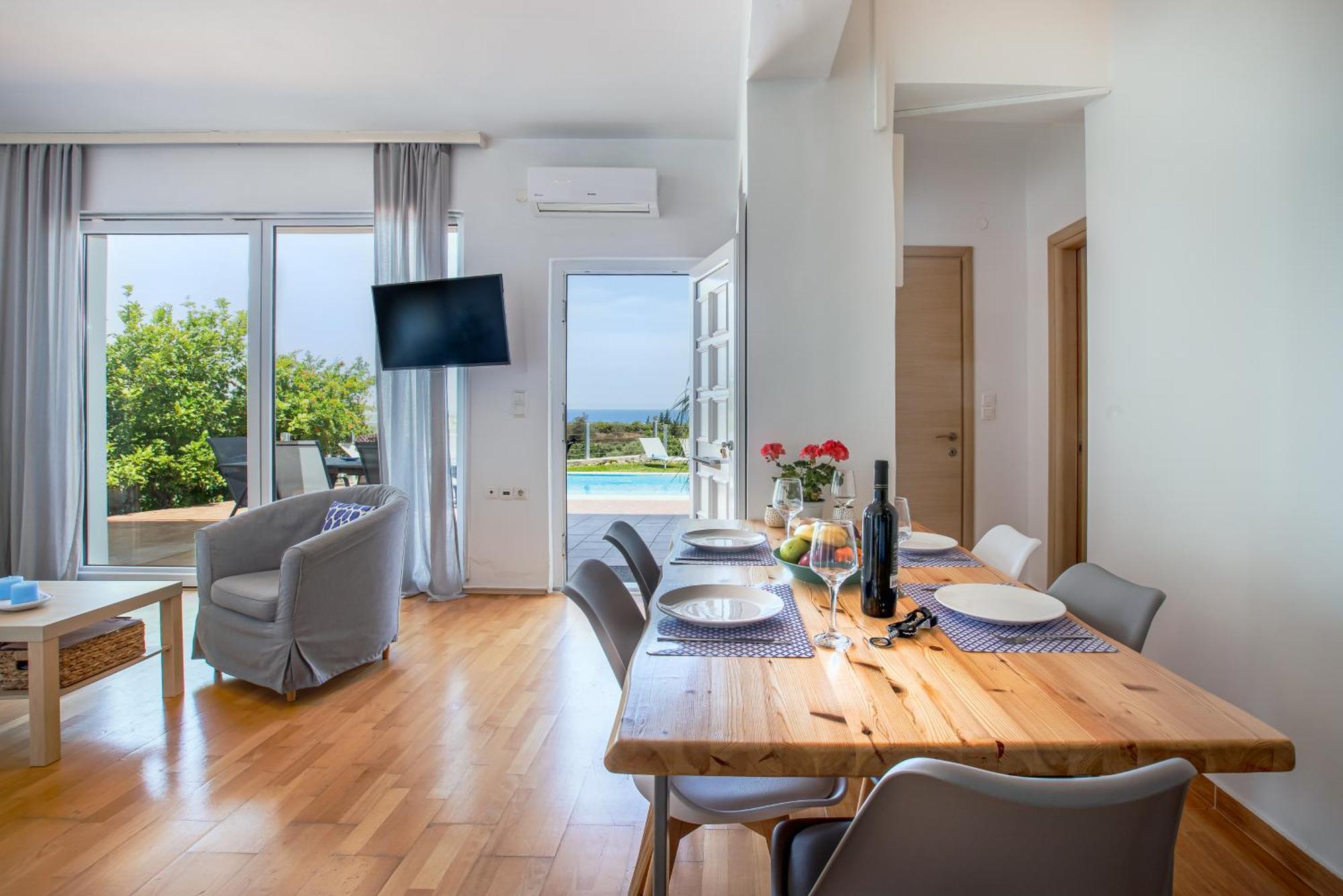 Dimitra Apartment With Private Pool And Sea View -The Ground Floor Of A Two Storey Building Daratsos Extérieur photo